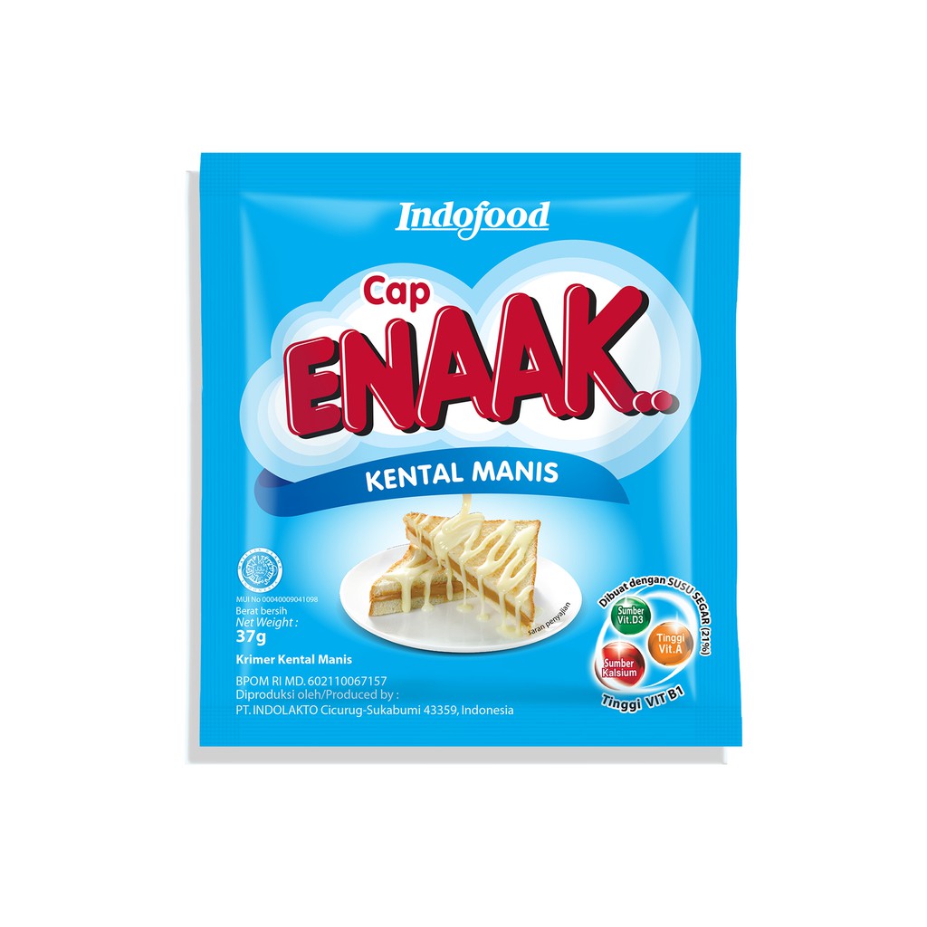 Indomilk Cap Enaak Krimer Kental Manis Plain 37 gr Renceng