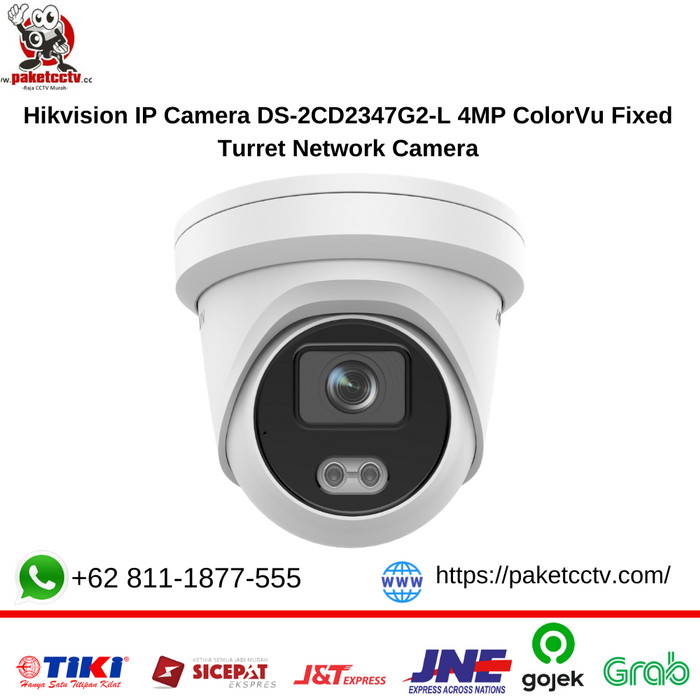 Hikvision IP Camera DS-2CD2347G2-L 4MP ColorVu Fixed Turret Network