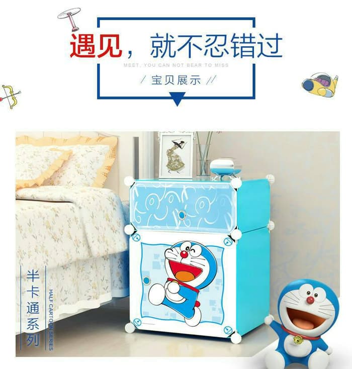  Rak  Sepatu  Karakter 2 cube Rak  Multifungsi DORAEMON 