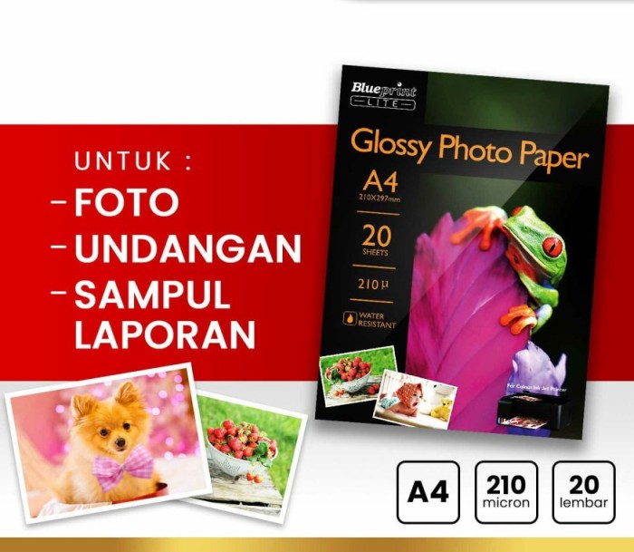 Kertas photo A4 Glossy paper