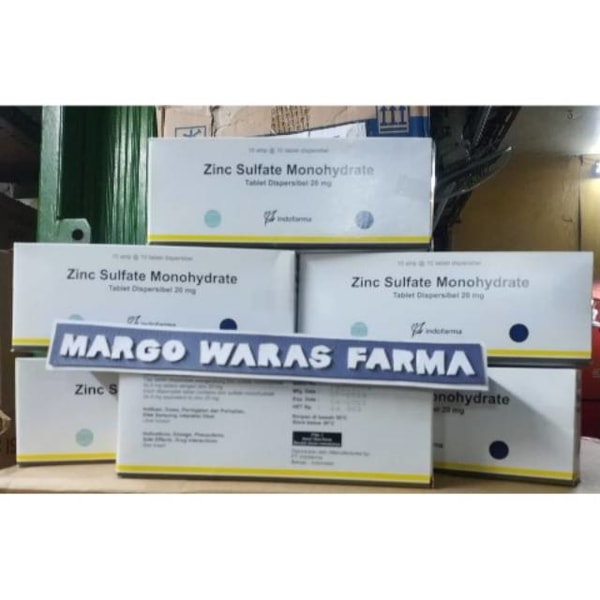 ZINC SULFATE MONOHYDRATE 20mg obat diare 100 tablet INDOFARMA